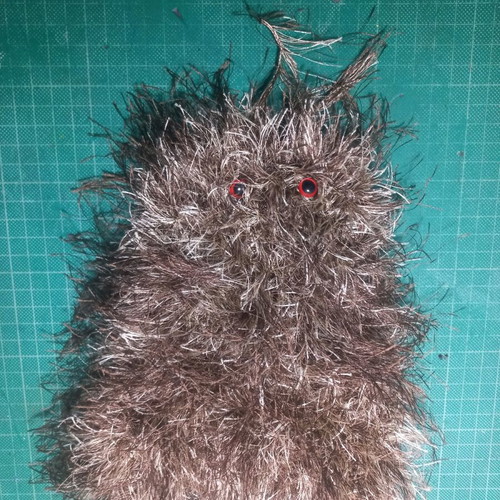 Knitted handmade monster new, cotton and acrylic yarn