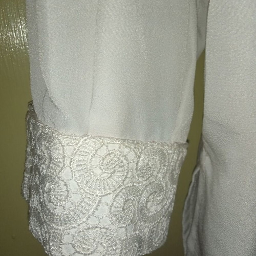 Georgette Milena shirt with guipure lace white like new
