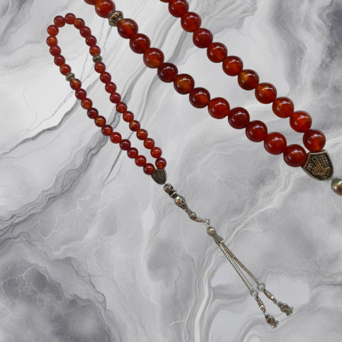 Handmade Carnelian Rosary with Semi-Precious Stone, New