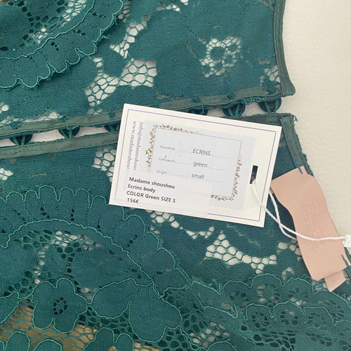 Madame Shou Shou green small set new with bodysuit and midi skirt