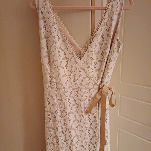 Desiree maxi formal dress new, white and beige, size M