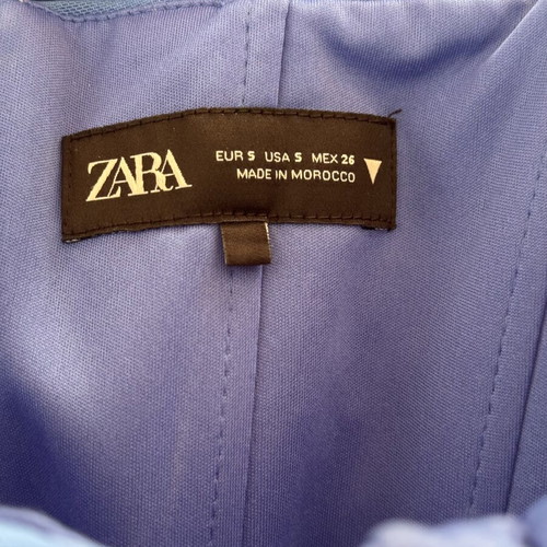 Zara mini dress strapless ruched tulle ombre blue size S like new