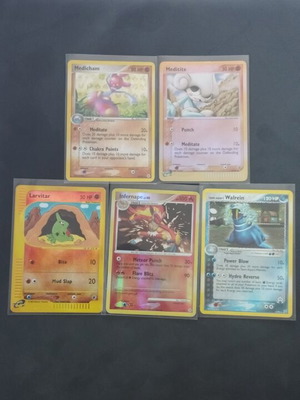 Pokemon vintage holo and reverse cards used, LP to MP condition