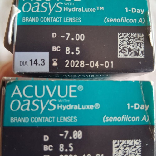 Φακοί επαφής Acuvue Oasys with HydraLuxe ημερήσιοι 7 βαθμοί μυωπίας, πακέτο 54