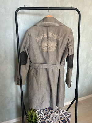 Forest Jeans denim coat XL used, gray, heavy, made in Bulgaria
