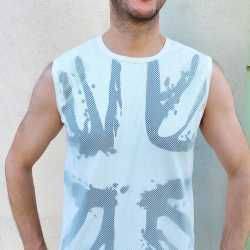 Cutting Edge Athletic Sleeveless Mesh Shirt with Union Jack XL used