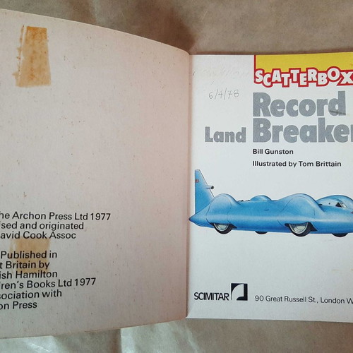 Scatterbox Record Breakers Land used pocket book with record-breaking cars
