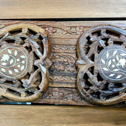 Book stand made of red wood like new, hand-carved