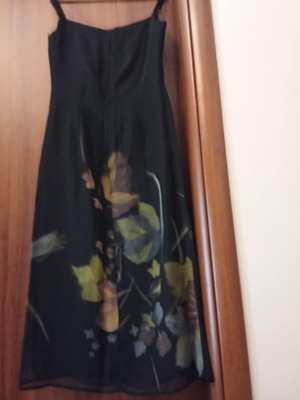 Φόρεμα μουσελίνα με φλοράλ σχέδιο σαν καινούργιο, μέγεθος L 40 12, μαύρο καφέ