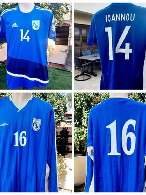 2 Φανέλες Εθνικής Κύπρου Παιχνιδιού, No 14 Medium, No 16 XL