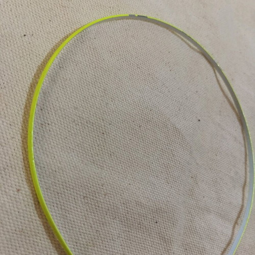 Hairband used, thin yellow fluorescent with metal