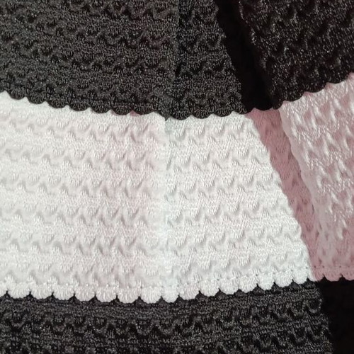 Pink Studio black and white striped A-line skirt, high-waisted