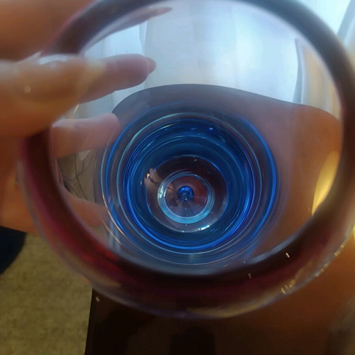 Murano vase new crystal in blue-pink shades