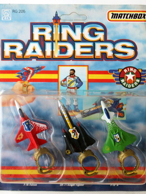 Vintage 1988 Matchbox Ring Raiders Aircraft F-16 Falcon, F-19 A, SR-71 new