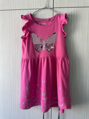 Girls' dress used, size 122 cm, pink, summer