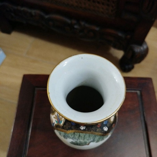 Satsuma vase used, hand painted, height 21cm