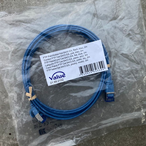 Value FTP Patch Cord Cat 6A 2m Blue new