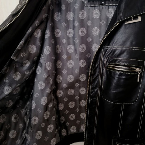 Leather jacket crop women's medium used, black