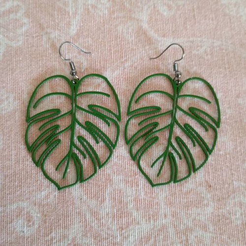 Leaf earrings green new, unworn