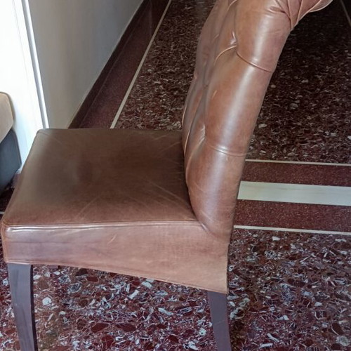 Chair handmade with genuine leather like new