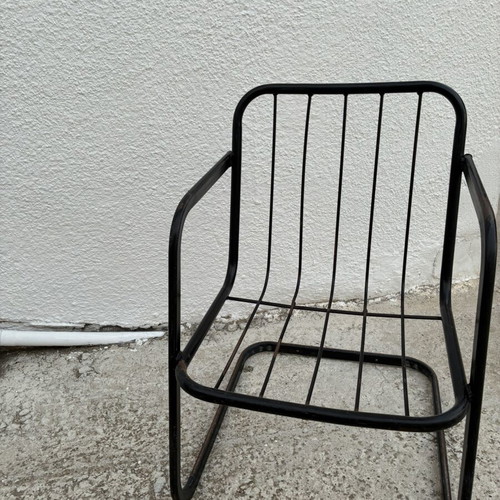 Metal chair, set of 5 for low table