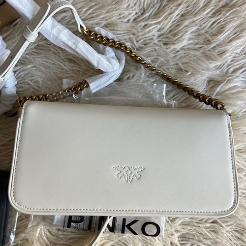 Pinko crossbody bag new white beige with magnetic clasp