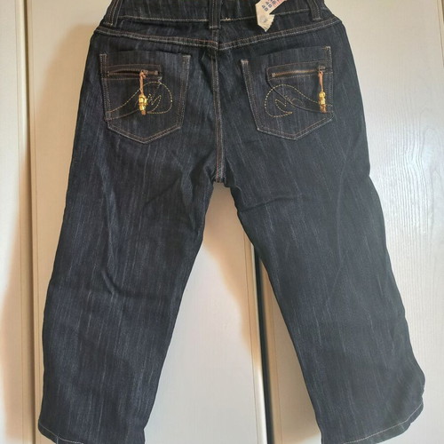 Black denim capri bermuda shorts, medium large