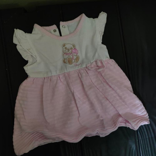 Baby dress with embroidered teddy bear like new