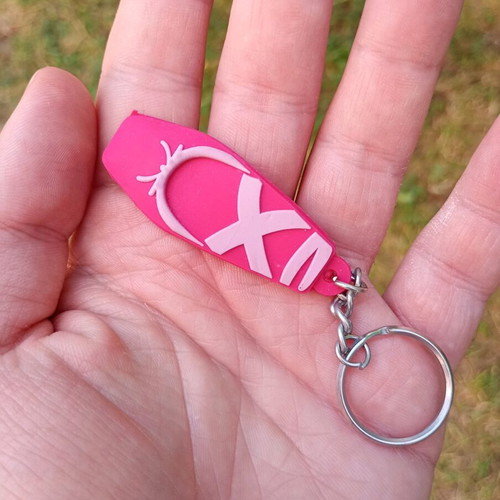 Sansha keychain used, pink, rubber