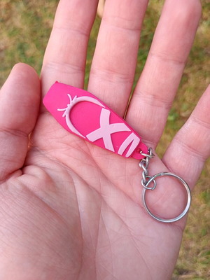 Sansha keychain used, pink, rubber