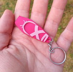 Sansha keychain used, pink, rubber
