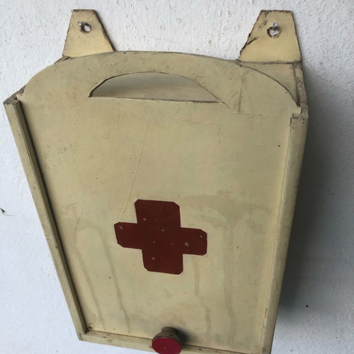 Wooden first aid box used