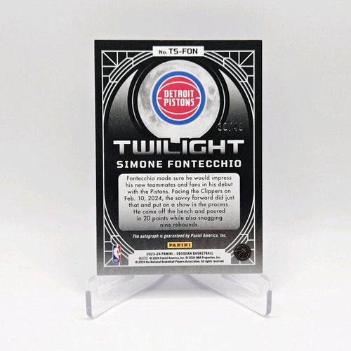 Panini Obsidian Simone Fontecchip Twilight Autograph like new /49