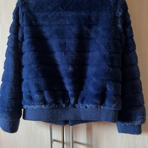 Fur kids jacket blue Ovs Fashion like new, short, size 116 cm