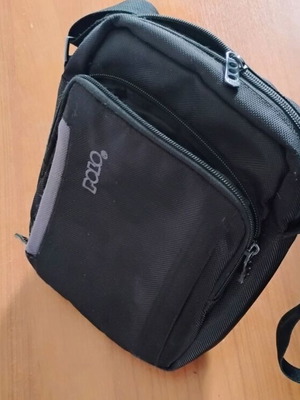 Polo bag used, black and gray with minor zipper wear