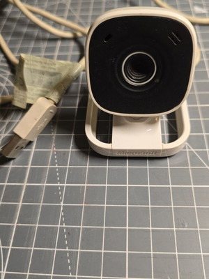 Microsoft 1407 web camera used, USB, white/cream with microphone