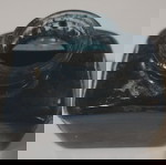  Τιρκουάζ μπλε μελάνι "PARKER-SUPER CHROME", σε γυάλινο μπουκάλι στο κουτί του.