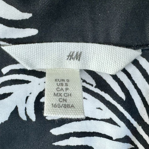 H&M women's mini dress tropical print black and white size S like new