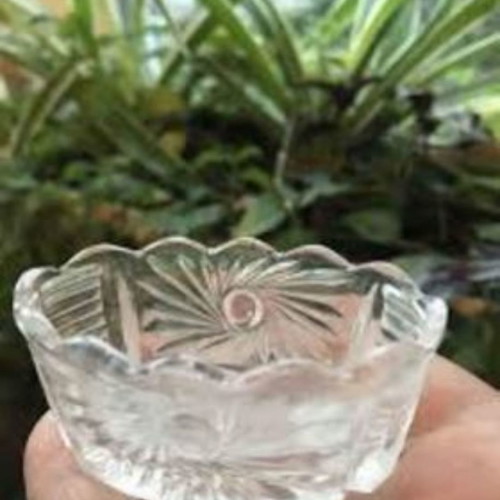 Set of 6 small crystal containers West Germany new