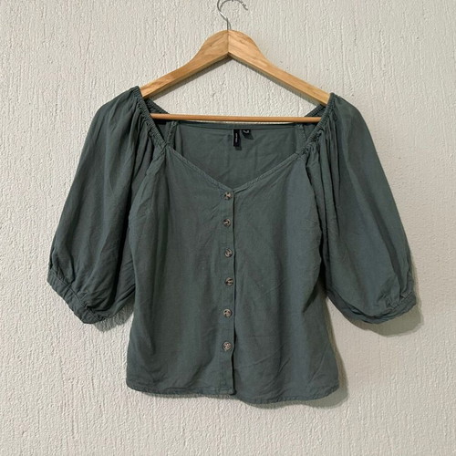 Vero Moda linen blend top like new, green, size XS