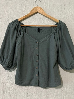Vero Moda linen blend top like new, green, size XS