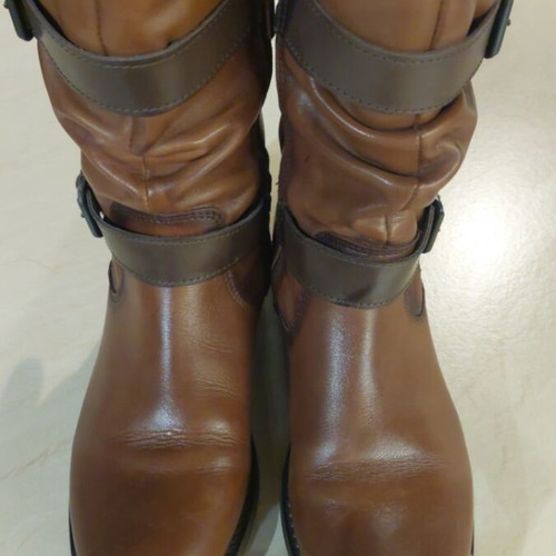 Leather women's boots with elastic tan Corkies new, size 39