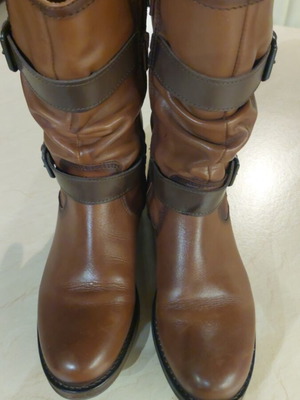 Leather women's boots with elastic tan Corkies new, size 39