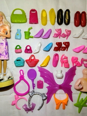 Barbie figure vintage with many accessories used