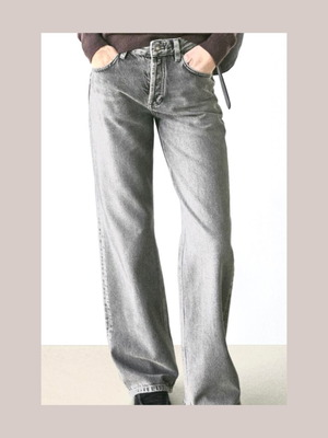 Massimo Dutti jeans like new, straight wide leg, gray, size 38
