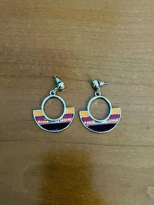 Boho Ethnic earrings new with velvet and enamel
