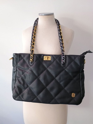 Bag to Bag τσάντα ώμου μεταχειρισμένη, μαύρη με χρυσή αλυσίδα