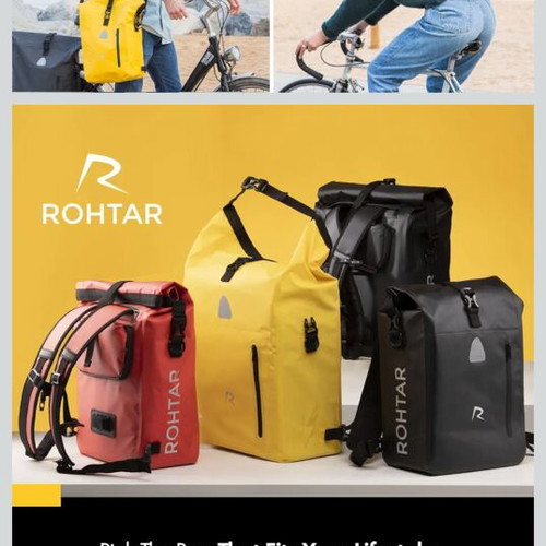 Waterproof backpack new, yellow for hiking and cycling