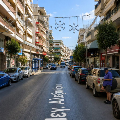 Apartment 125 m² in Thessaloniki Ampelokipoi, furnished with balcony and security door