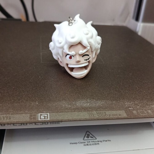 Luffy keychain with Gear 5 form from One Piece
